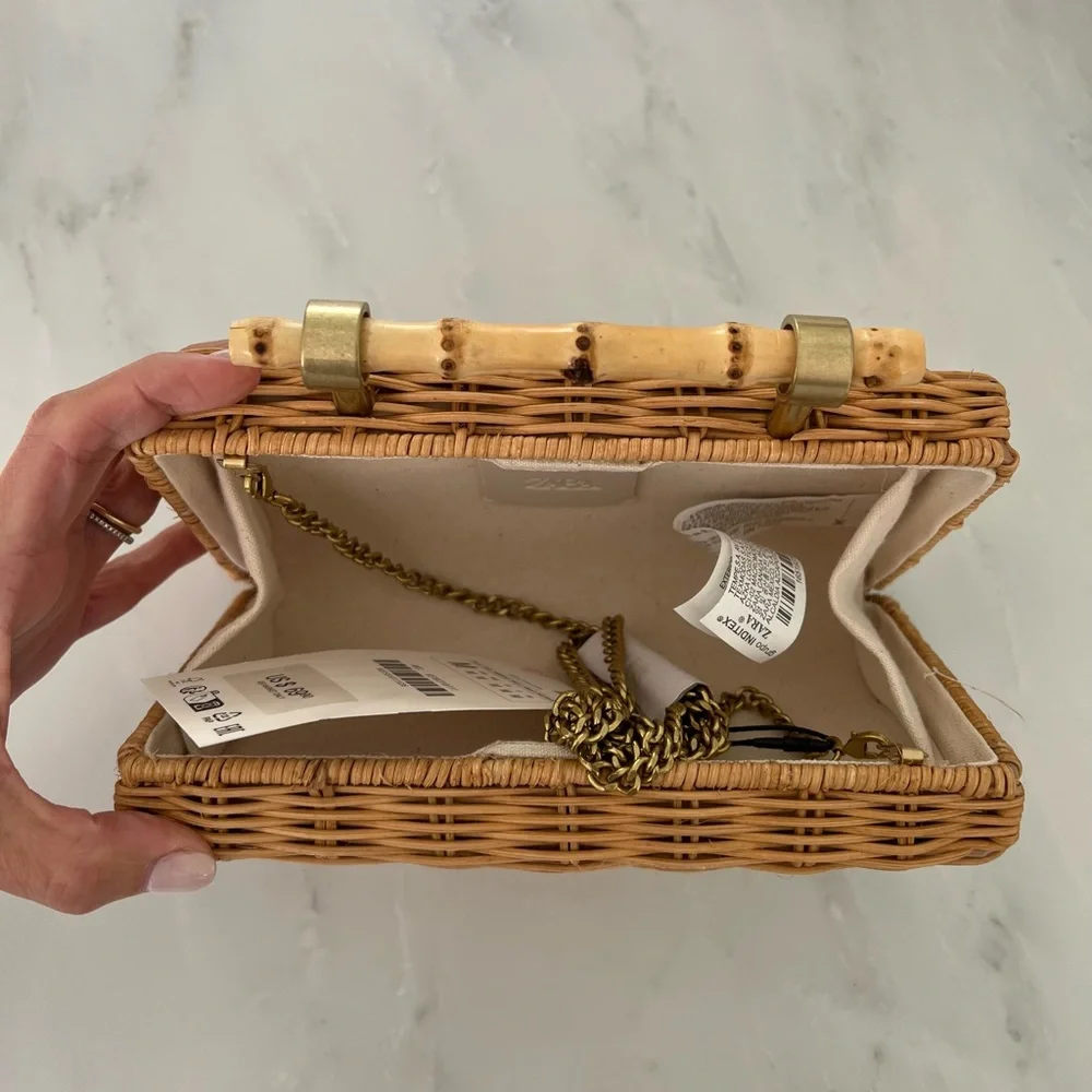 NWT • Zara Bamboo Woven Clutch/Minaudiere - Picture 5 of 6